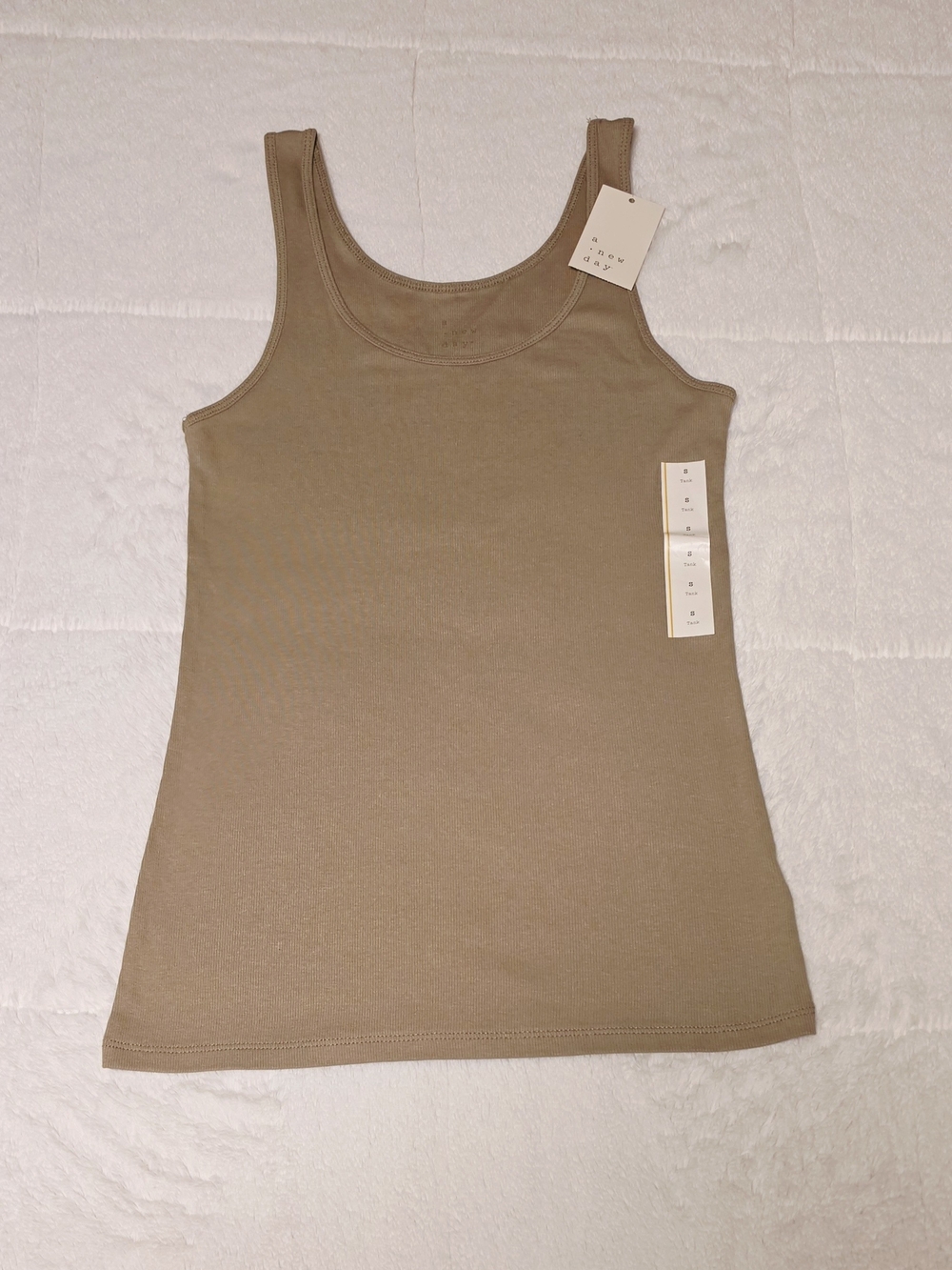 a new day Taupe Scoop Neck Ribbed Tank (TC-131)